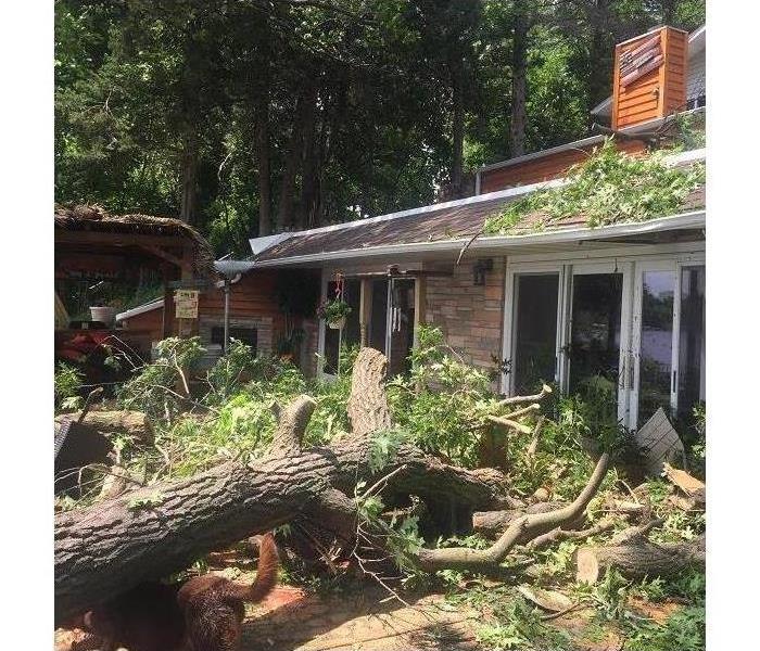 Damage to the outdoor of a house.