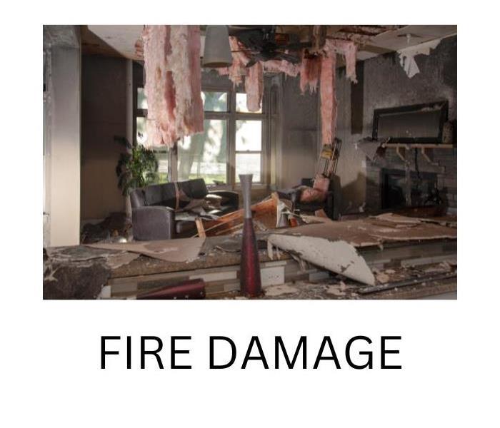 Fire damage in a home.